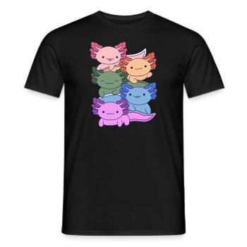 Conception de groupe d’Axolotl arc-en-ciel pour les amateurs d’Axolotl - T-shirt homme - noir - Devant - AI Model Male 178 light (178cm)