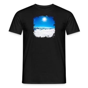 Winter Landscape Skiing Snowboard - Men's T-Shirt - black - Front - AI Model Male 178 light (178cm)