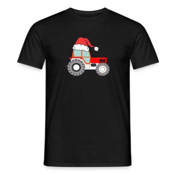 Tractor Christmas - Men's T-Shirt - black - Front - AI Model Male 178 light (178cm)