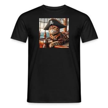 Chat pirate - T-shirt homme - noir - Devant - AI Model Male 178 light (178cm)