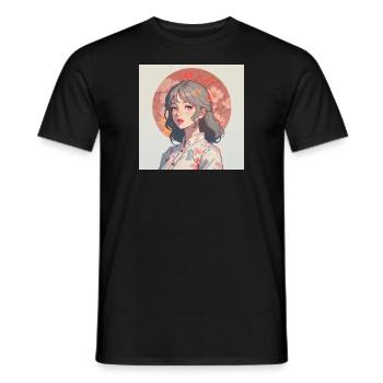 AnimeSerene - Männer T-Shirt - Schwarz - Vorne - AI Model Male 178 light (178cm)