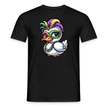 Mardi Gras Duck Mask Feathers - Men's T-Shirt - black - Front - AI Model Male 178 light (178cm)