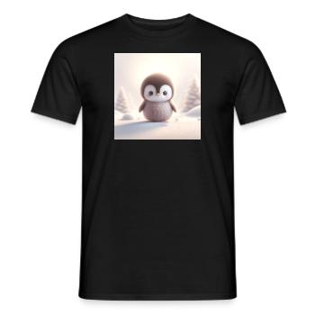 Penguins snow 1 - Men's T-Shirt - black - Front - AI Model Male 178 light (178cm)
