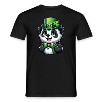 Célébration du panda de la Saint-Patrick - T-shirt homme - noir - Devant - AI Model Male 178 light (178cm)