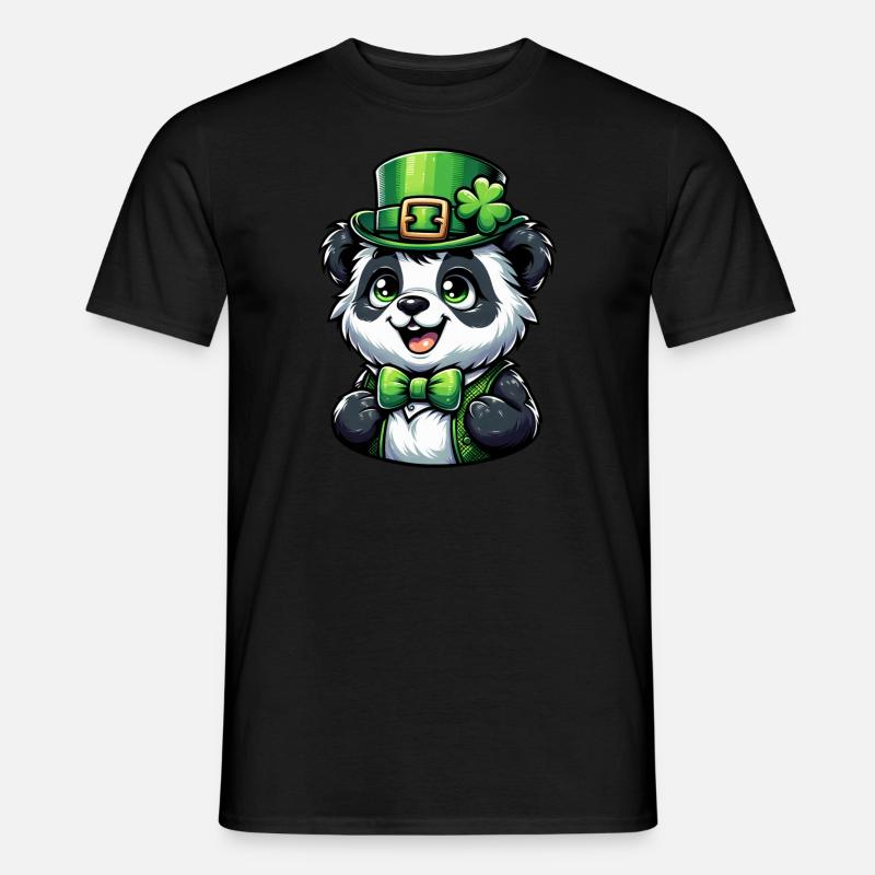 St. Patrick's Panda Celebration - Men's T-Shirt - black