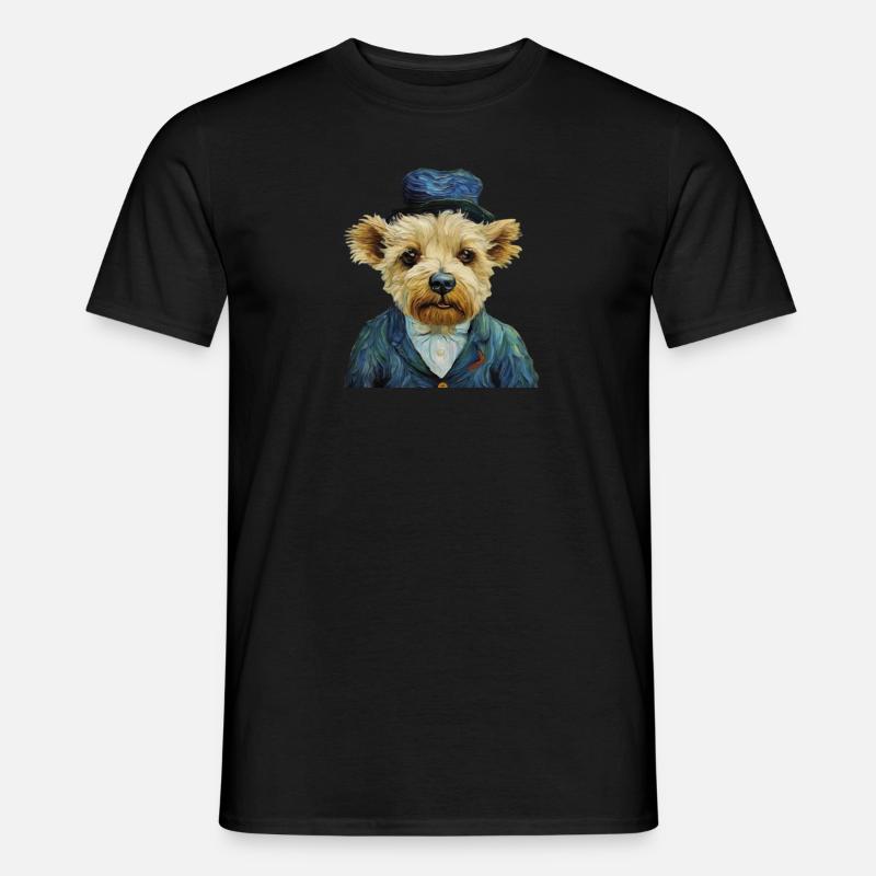 Büste eines Hundes im Kostüm - Männer T-Shirt - Schwarz