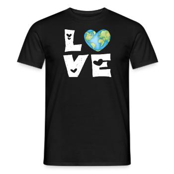 Amour Terre Cœur - T-shirt homme - noir - Devant - AI Model Male 178 light (178cm)