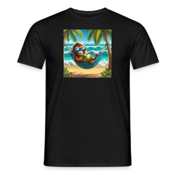 Singe de vacances - T-shirt homme - noir - Devant - AI Model Male 178 light (178cm)