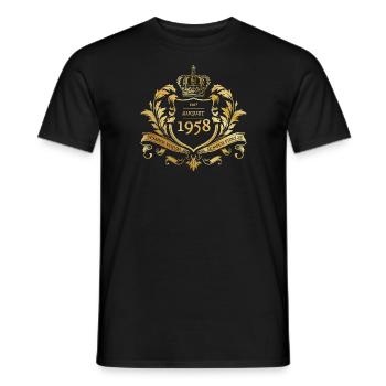 66th Birthday "Semper Verum - Established 08/1958 - Men's T-Shirt - black - Front - AI Model Male 178 light (178cm)