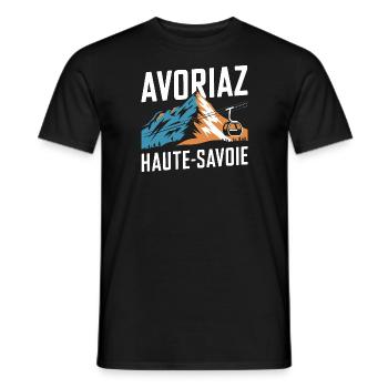 Avoriaz - Haute-Savoie - T-shirt homme - noir - Devant - AI Model Male 178 light (178cm)