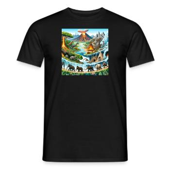 Gemälde Urzeit - Männer T-Shirt - Schwarz - Vorne - AI Model Male 178 light (178cm)