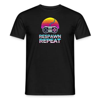 Respawn. Repeat. 🎮🔄 - Men's T-Shirt - black - Front - AI Model Male 178 light (178cm)