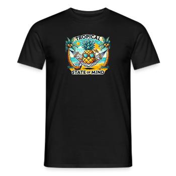 Relaxed pineapple by the sea - Men's T-Shirt - black - Front - AI Model Male 178 light (178cm)