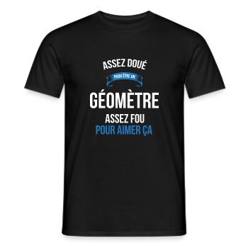 Géomètre assez doué fou homme - T-shirt homme - noir - Devant - AI Model Male 178 light (178cm)