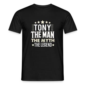 Tony - Men's T-Shirt - black - Front - AI Model Male 178 light (178cm)