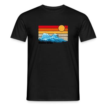 Santa Cruz Waves Gift Retro Vintage Old - Men's T-Shirt - black - Front - AI Model Male 178 light (178cm)
