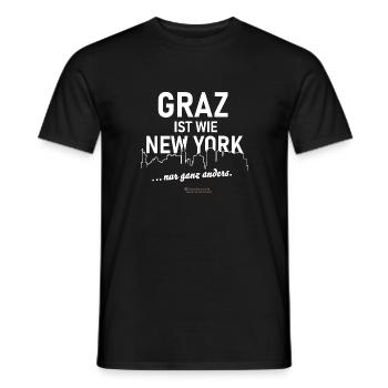 Graz ist wie New York - Männer T-Shirt - Schwarz - Vorne - AI Model Male 178 light (178cm)