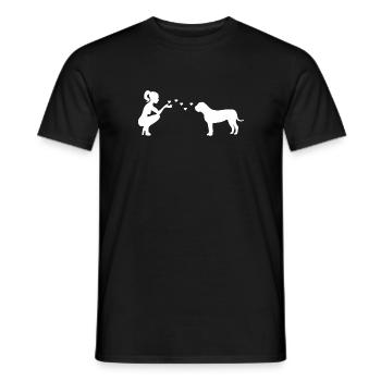 Boerboel mit Frau - Männer T-Shirt - Schwarz - Vorne - AI Model Male 178 light (178cm)