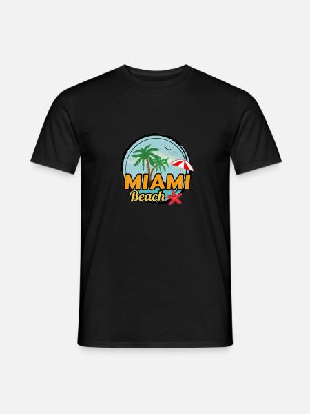 Miami Beach USA der Strand des Glücks Sommer - Männer T-Shirt - Schwarz