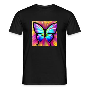 Butterfly, colorful - Men's T-Shirt - black - Front - AI Model Male 178 light (178cm)