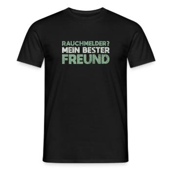 Rauchmelder? Mein Bester Freund - Männer T-Shirt - Schwarz - Vorne - AI Model Male 178 light (178cm)
