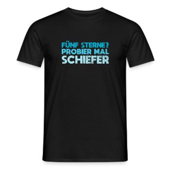 Fünf Sterne? Probier Mal Schiefer - Männer T-Shirt - Schwarz - Vorne - AI Model Male 178 light (178cm)