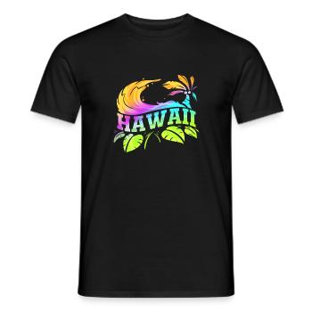 Hawaii Summer Surfer Colorful - Men's T-Shirt - black - Front - AI Model Male 178 light (178cm)