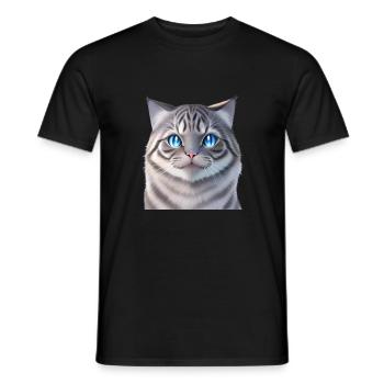 The White Cat - Men's T-Shirt - black - Front - AI Model Male 178 light (178cm)