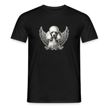Ange caniche élégant avec ailes Noir Blanc - T-shirt homme - noir - Devant - AI Model Male 178 light (178cm)