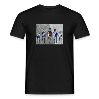 But(t) Zebra - Männer T-Shirt - Schwarz - Vorne - AI Model Male 178 light (178cm)