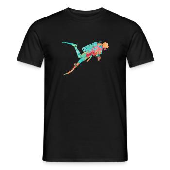 Tiefseetaucher und Taucher PopArt - Männer T-Shirt - Schwarz - Vorne - AI Model Male 178 light (178cm)