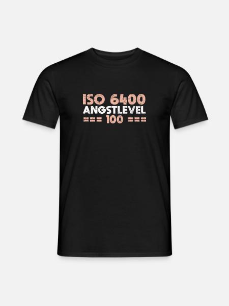 ISO 6400, Angstlevel 100 - Männer T-Shirt - Schwarz