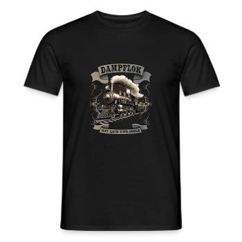 Dampflok nostalgische Eisenbahn Dampfmaschine - Männer T-Shirt - Schwarz - Vorne - AI Model Male 178 light (178cm)