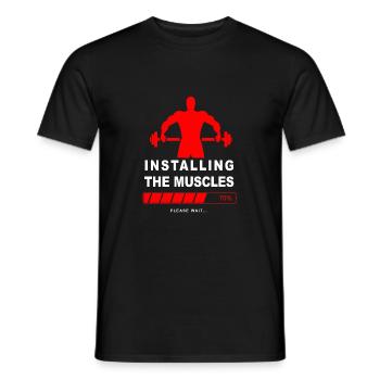 Installing Muscle 2 - Männer T-Shirt - Schwarz - Vorne - AI Model Male 178 light (178cm)