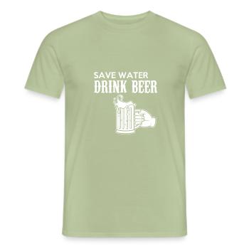 Save water drink beer - Männer T-Shirt - Sage - Vorne - AI Model Male 178 light (178cm)