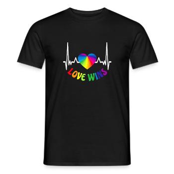 LOVE WINS LGBT Pride Gay Pride Month LGBTQ - Men's T-Shirt - black - Front - AI Model Male 178 light (178cm)