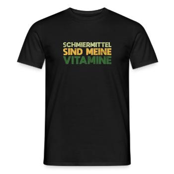 Schmiermittel Sind Meine Vitamine - Männer T-Shirt - Schwarz - Vorne - AI Model Male 178 light (178cm)