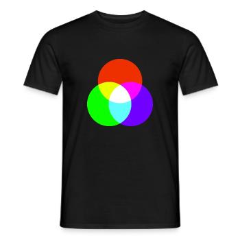 Additive color mixing - Men's T-Shirt - black - Front - AI Model Male 178 light (178cm)