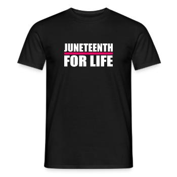 juneteenth - Men's T-Shirt - black - Front - AI Model Male 178 light (178cm)