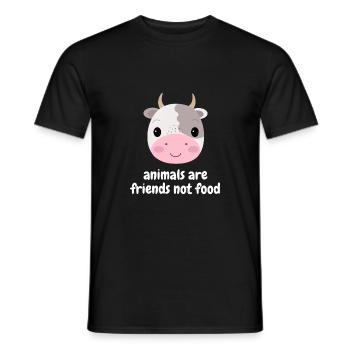 Les animaux sont des amis, pas de la nourriture - T-shirt homme - noir - Devant - AI Model Male 178 light (178cm)