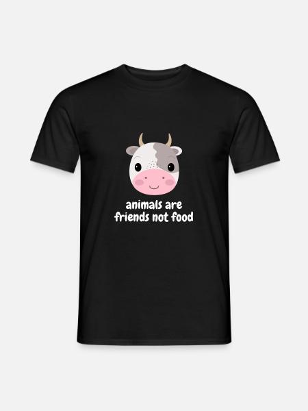 animals are friends not food - Men's T-Shirt - black