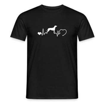 Rhodesian Ridgeback mit Herzschlag - Männer T-Shirt - Schwarz - Vorne - AI Model Male 178 light (178cm)