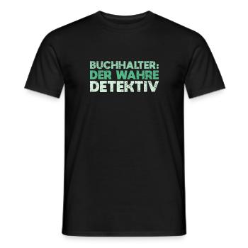 Buchhalter: Der Wahre Detektiv - Männer T-Shirt - Schwarz - Vorne - AI Model Male 178 light (178cm)