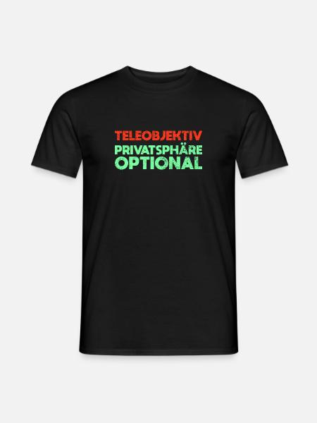 Teleobjektiv, Privatsphäre Optional - Männer T-Shirt - Schwarz