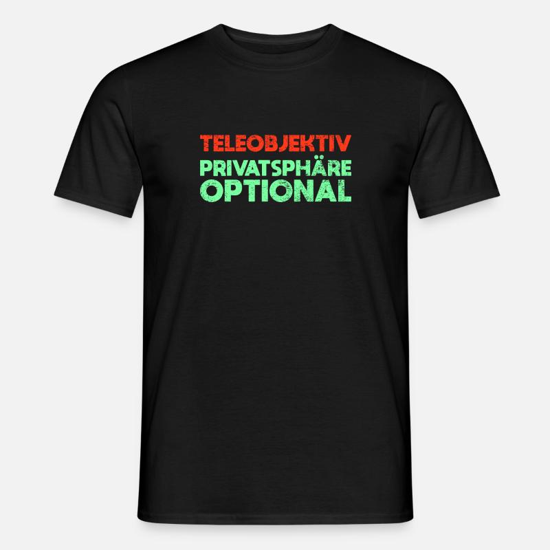 Teleobjektiv, Privatsphäre Optional - Männer T-Shirt - Schwarz