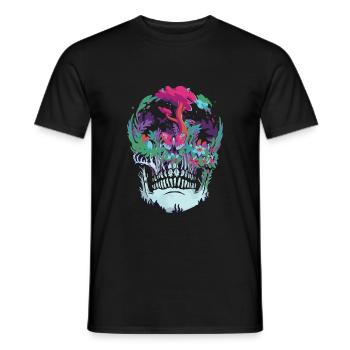 Skull nature - Men's T-Shirt - black - Front - AI Model Male 178 light (178cm)
