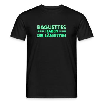 Baguettes Haben Die Längsten Geschichten - Männer T-Shirt - Schwarz - Vorne - AI Model Male 178 light (178cm)