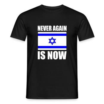 Never again is now - Men's T-Shirt - black - Front - AI Model Male 178 light (178cm)