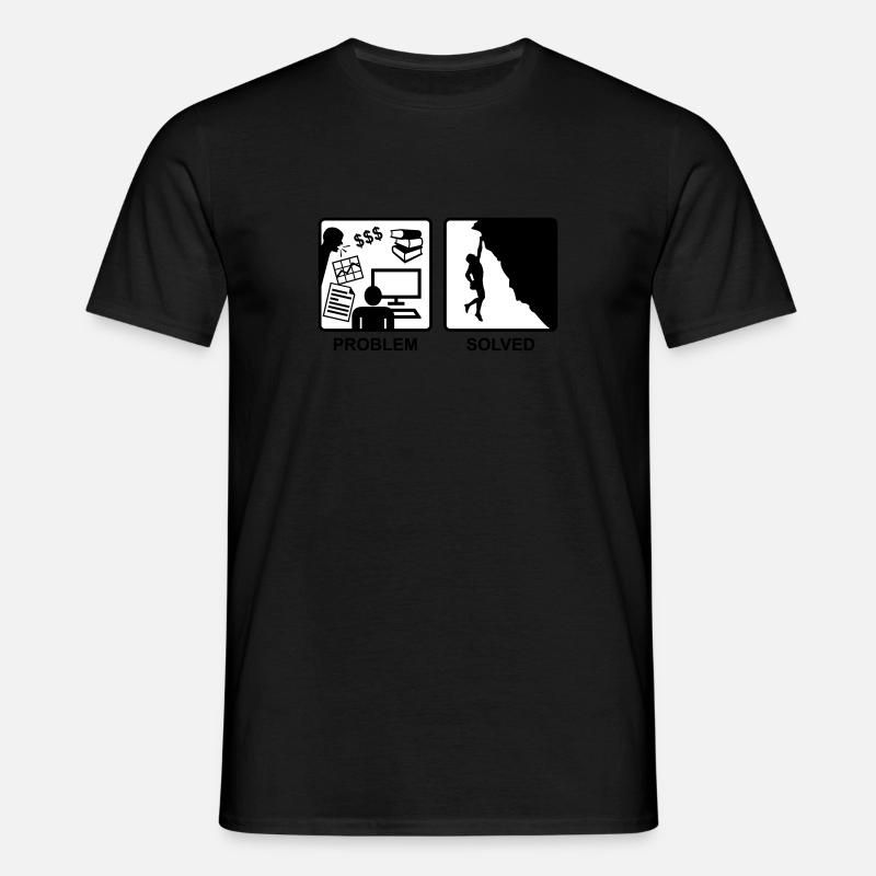 Climbing solves problems - T-shirt Homme - noir