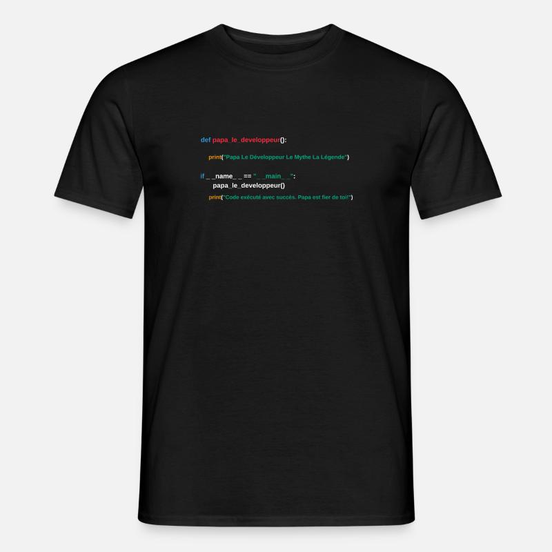 Code du programme Papa développeur - T-shirt homme - noir